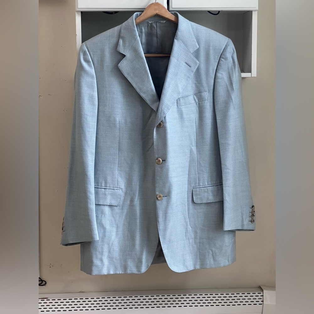 Canal Exclusive Collection Light Blue 150s Wool Men's Sports Coat Blazer Size 42